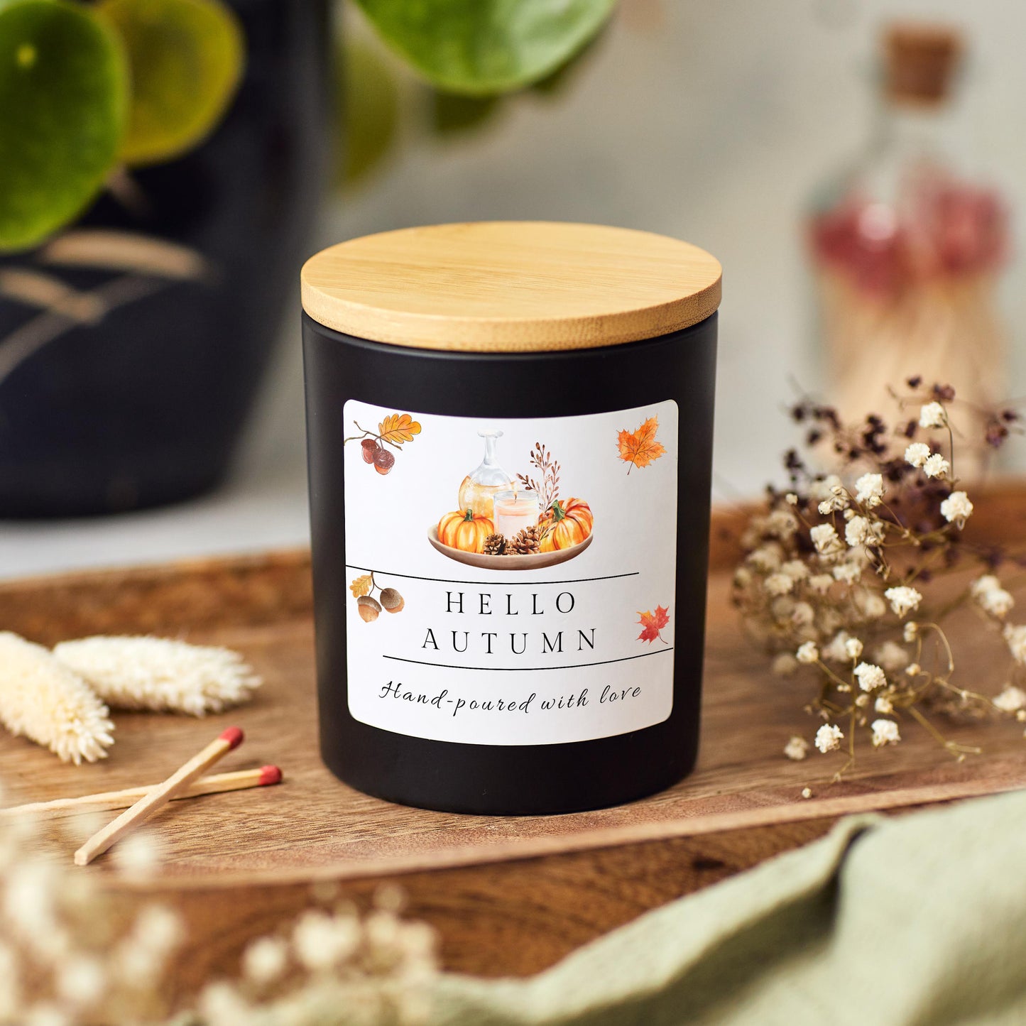 Hello Autumn Soy Wax Candle, Cozy Fall Candle Gift, Hand-Poured Autumn Candle, Fall Candle Gift for Friend, Fall Gift for Friend, Autumn Home Decor, Autumn Home Decor Birthday Present, Perfect Autumn Gift for Wife, Gift for Mum, Fall 2024