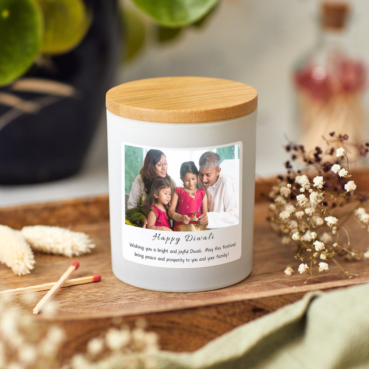 Happy Diwali Personalised Photo Candle, Festival of Lights Diwali Celebrations Gifts, Diwali Decorations Prosperity and Wealth Candle Gift, Diwali Decor Candle, Diwali Gift Hamper, Diwali Rangoli Candle Gift, Personalised Diwali Gift For Family