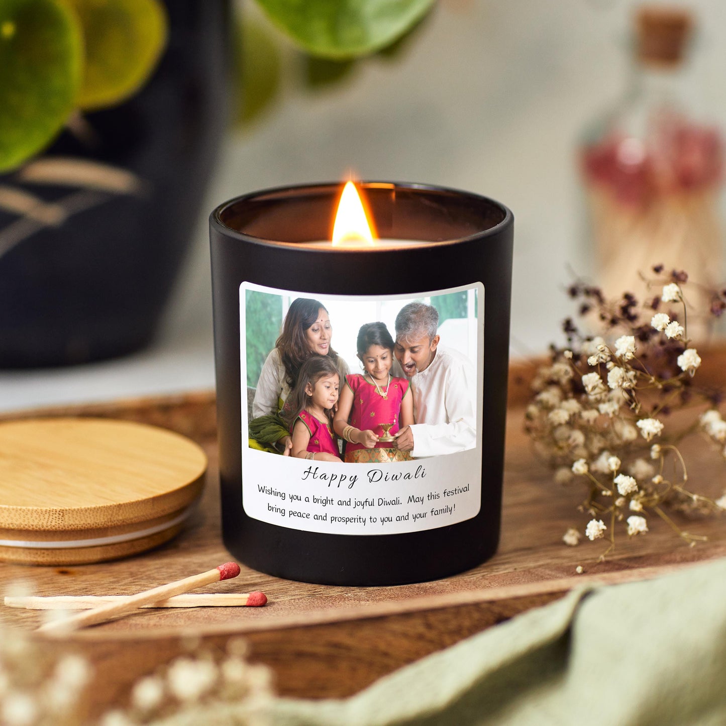 Happy Diwali Personalised Photo Candle, Festival of Lights Diwali Celebrations Gifts, Diwali Decorations Prosperity and Wealth Candle Gift, Diwali Decor Candle, Diwali Gift Hamper, Diwali Rangoli Candle Gift, Personalised Diwali Gift For Family