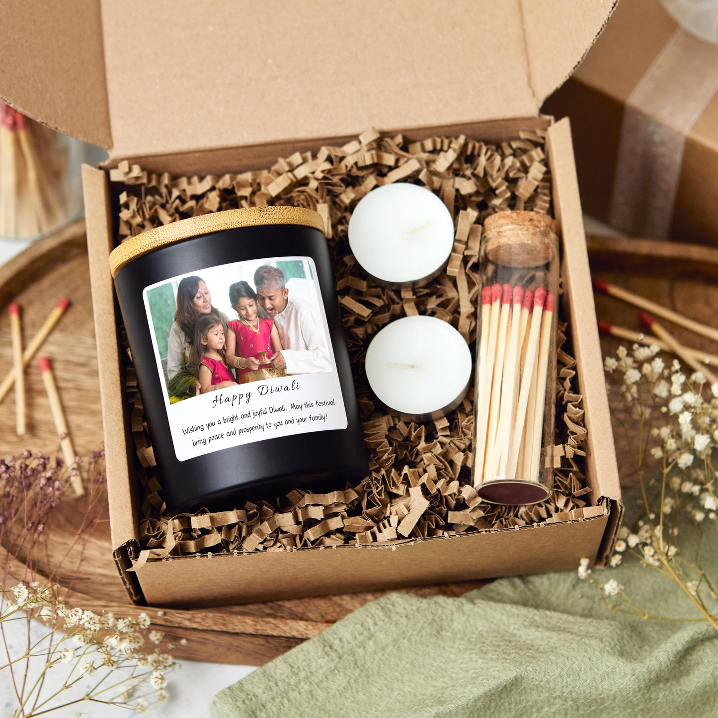 Happy Diwali Personalised Photo Candle, Festival of Lights Diwali Celebrations Gifts, Diwali Decorations Prosperity and Wealth Candle Gift, Diwali Decor Candle, Diwali Gift Hamper, Diwali Rangoli Candle Gift, Personalised Diwali Gift For Family