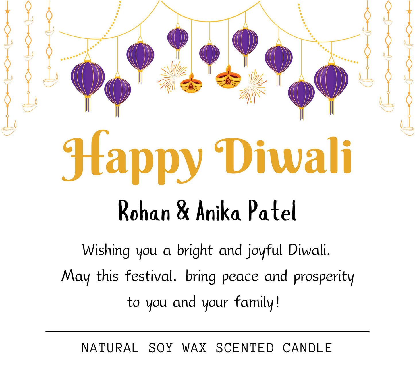 Happy Diwali Personalised Candle, Personalised Diwali Gift For Family, Diwali Rangoli Candle Gift, Diwali Gift Hamper, Festival of Lights Diwali Celebrations Gifts, Diwali Decor Candle, Diwali Decorations, Prosperity and Wealth Candle Gift
