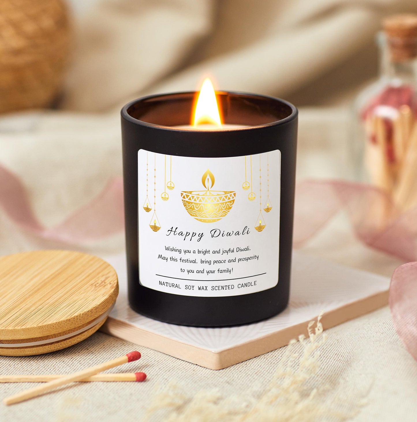 Personalised Diwali Gift For Family, Happy Diwali Personalised Candle, Festival of Lights Diwali Celebrations Gifts, Diwali Decorations Prosperity and Wealth Candle Gift, Diwali Decor Candle, Diwali Gift Hamper, Diwali Rangoli Candle Gift