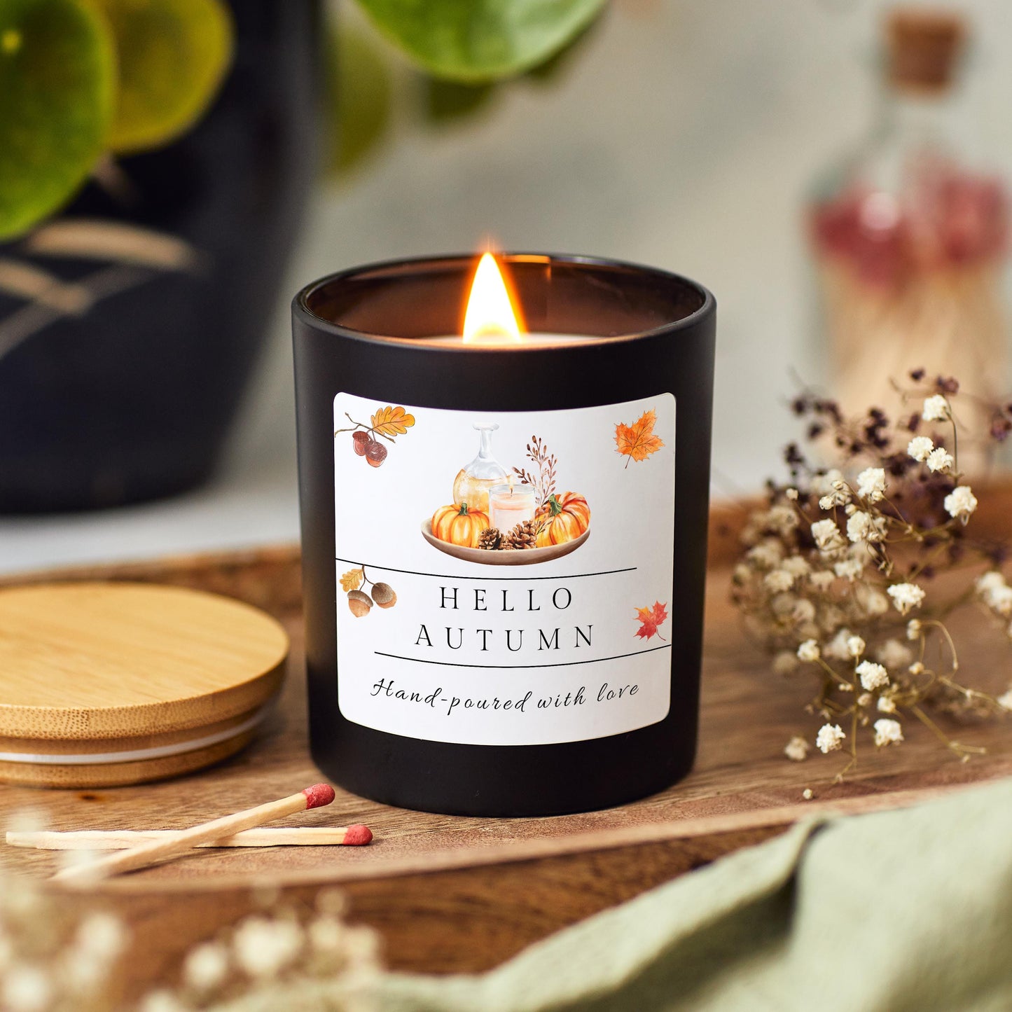 Hello Autumn Soy Wax Candle, Cozy Fall Candle Gift, Hand-Poured Autumn Candle, Fall Candle Gift for Friend, Fall Gift for Friend, Autumn Home Decor, Autumn Home Decor Birthday Present, Perfect Autumn Gift for Wife, Gift for Mum, Fall 2024