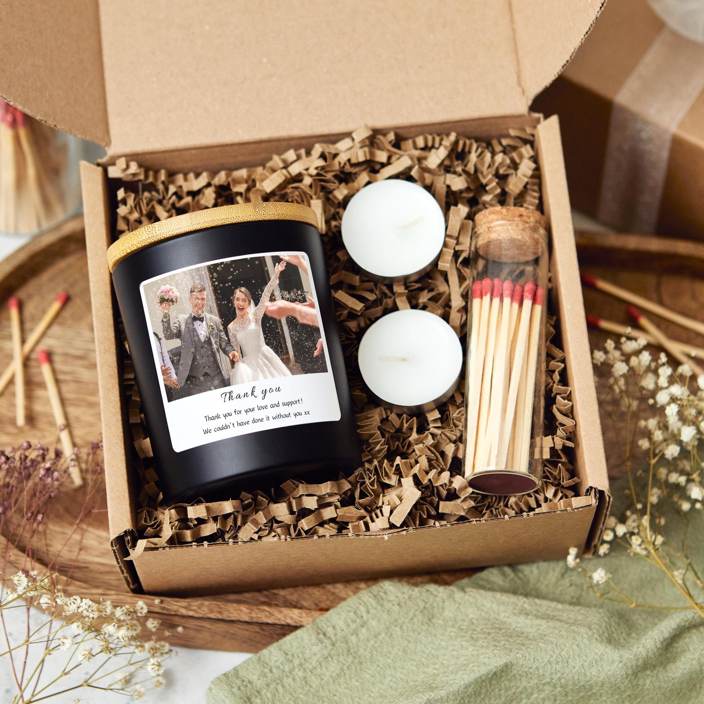 Personalised Thank You Candle Gift Set, Thank You Photo Candle For Wedding, Thank You Mother of the Bride, Thank You Mother of the Groom, Thank You Wedding Gift, Thank you for your help