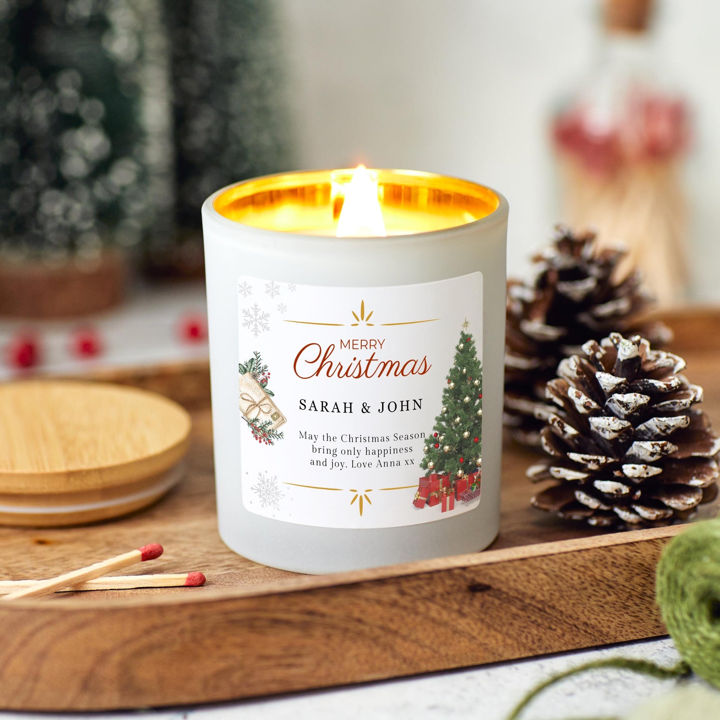 Christmas candle gift, stocking filler Christmas present, personalised candle Christmas decor, Christmas decoration, Christmas hamper, holiday candle, festive candle, cosy Christmas gift, Xmas gift handmade gift unique Christmas present