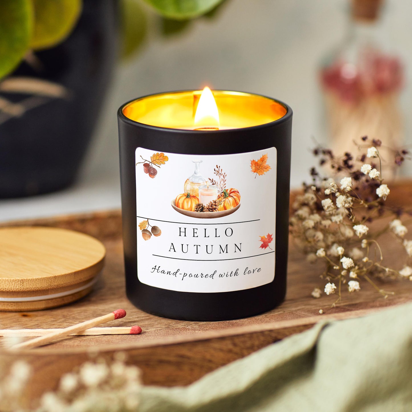 Hello Autumn Soy Wax Candle, Cozy Fall Candle Gift, Hand-Poured Autumn Candle, Fall Candle Gift for Friend, Fall Gift for Friend, Autumn Home Decor, Autumn Home Decor Birthday Present, Perfect Autumn Gift for Wife, Gift for Mum, Fall 2024