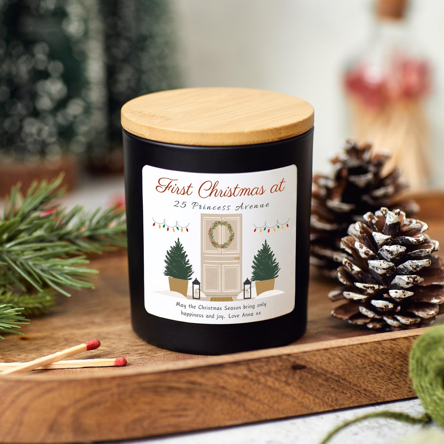 First Christmas in New Home Candle Gift, Couple Christmas Present, Xmas Gift Personalised Happy New Home, First Home Housewarming Christmas Gift