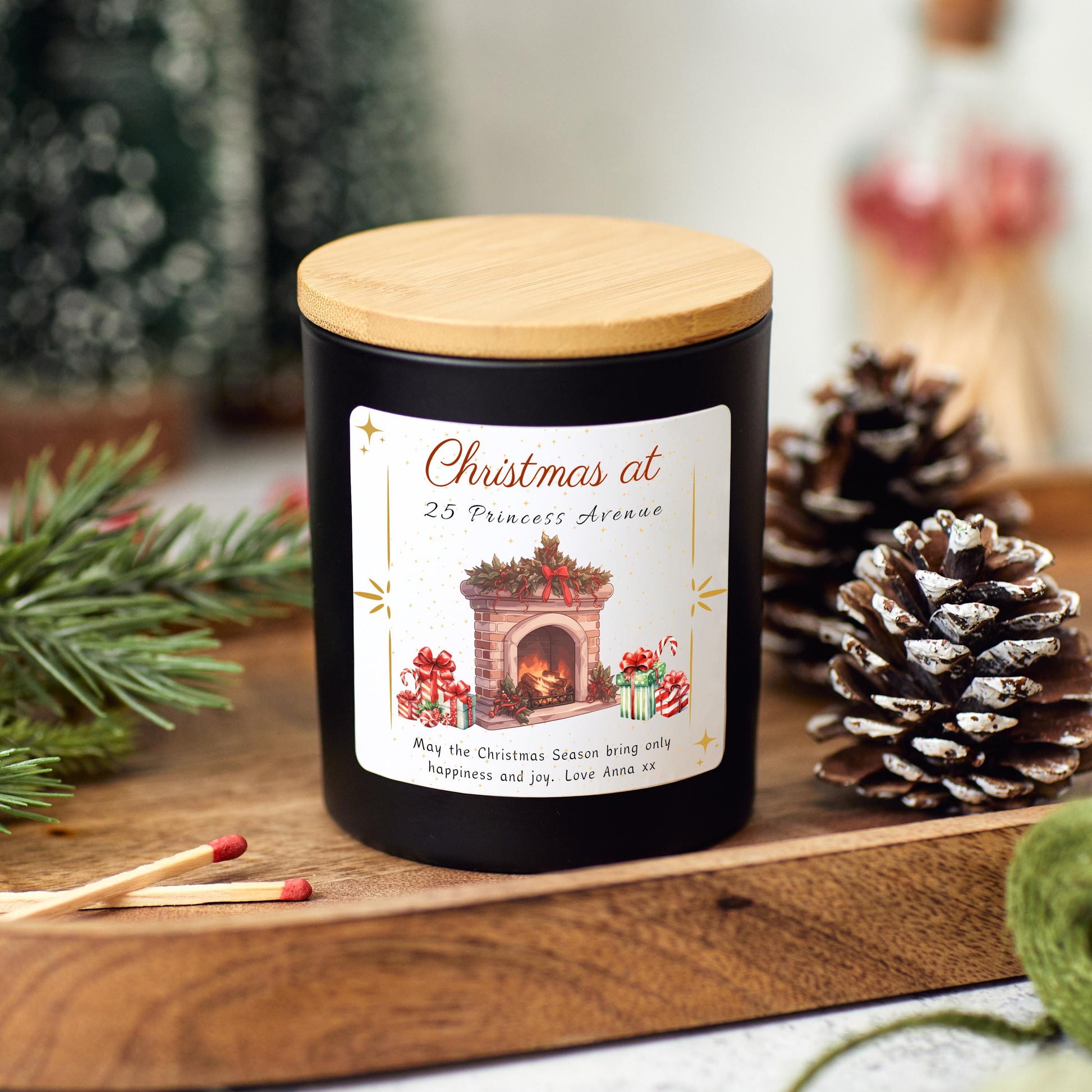 Personalised First Christmas New Home Scented Candle Gift Set, Couple Christmas Present, Xmas Gift Happy First Home, Housewarming Gift