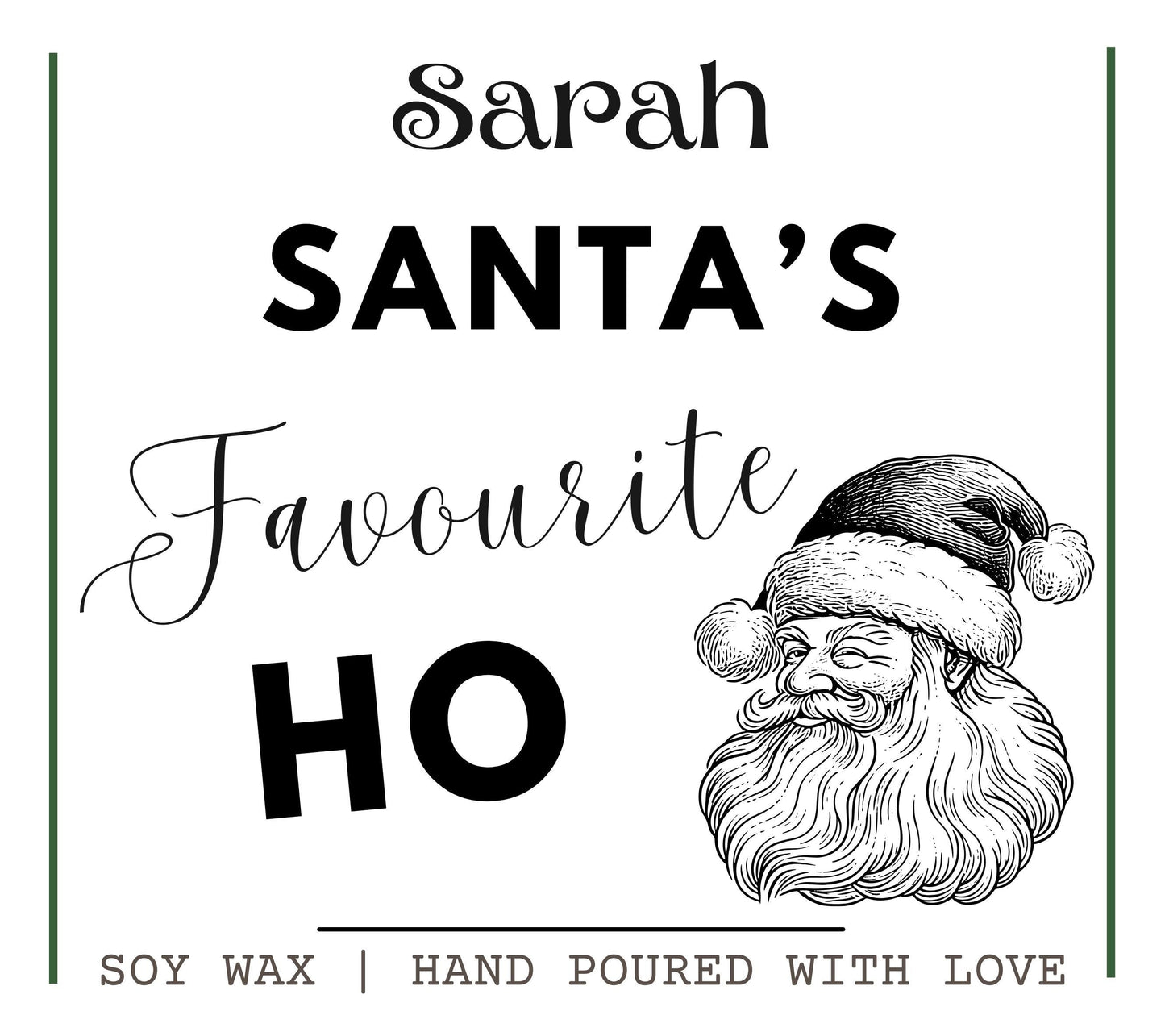 Santas Favourite Ho Funny Christmas Personalised Candle Gift, Secret Santa Gifts For Women, Bestie Funny Christmas Gifts, Joke Candle Stocking Filler Christmas Present