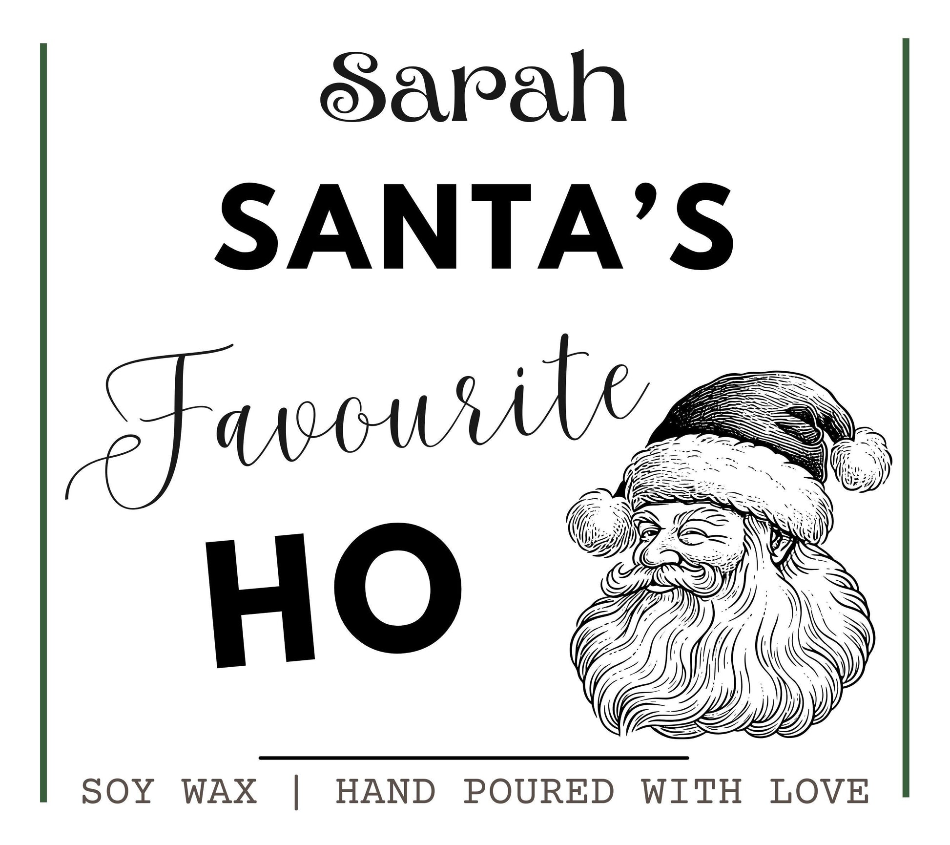 Santas Favourite Ho Funny Christmas Personalised Candle Gift, Secret Santa Gifts For Women, Bestie Funny Christmas Gifts, Joke Candle Stocking Filler Christmas Present