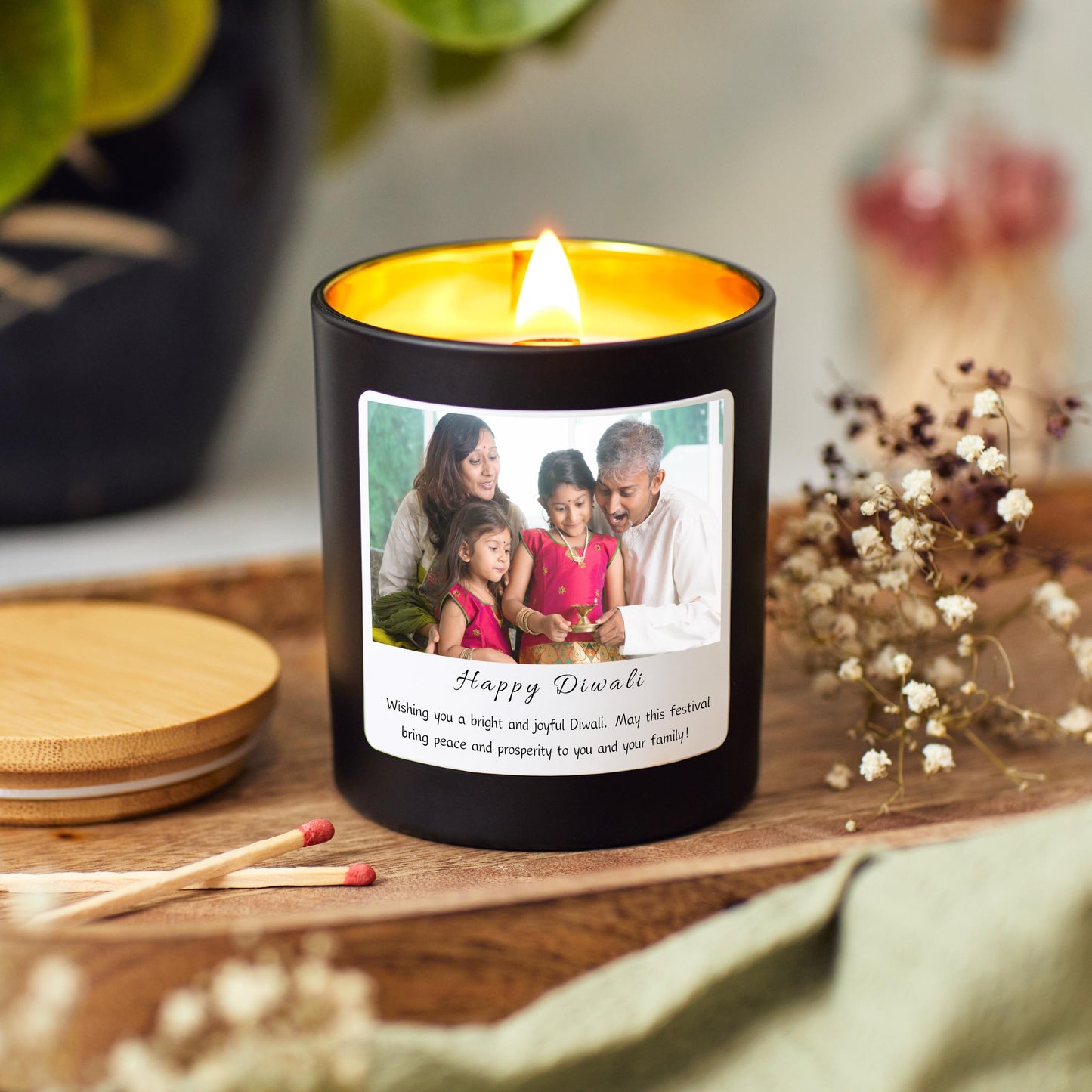 Happy Diwali Personalised Photo Candle, Festival of Lights Diwali Celebrations Gifts, Diwali Decorations Prosperity and Wealth Candle Gift, Diwali Decor Candle, Diwali Gift Hamper, Diwali Rangoli Candle Gift, Personalised Diwali Gift For Family