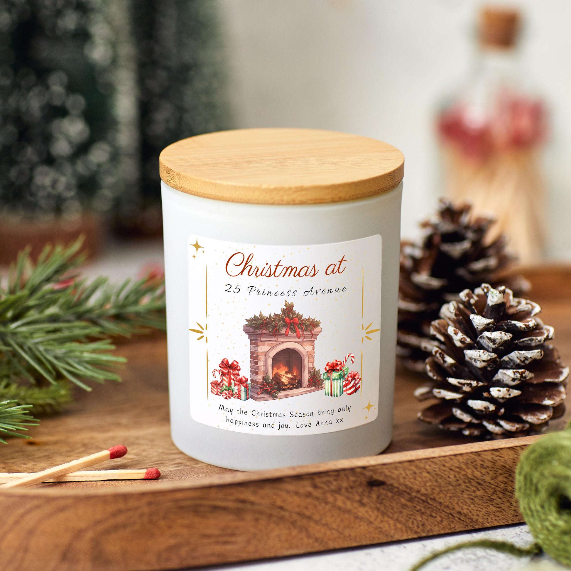 Personalised First Christmas New Home Scented Candle Gift Set, Couple Christmas Present, Xmas Gift Happy First Home, Housewarming Gift