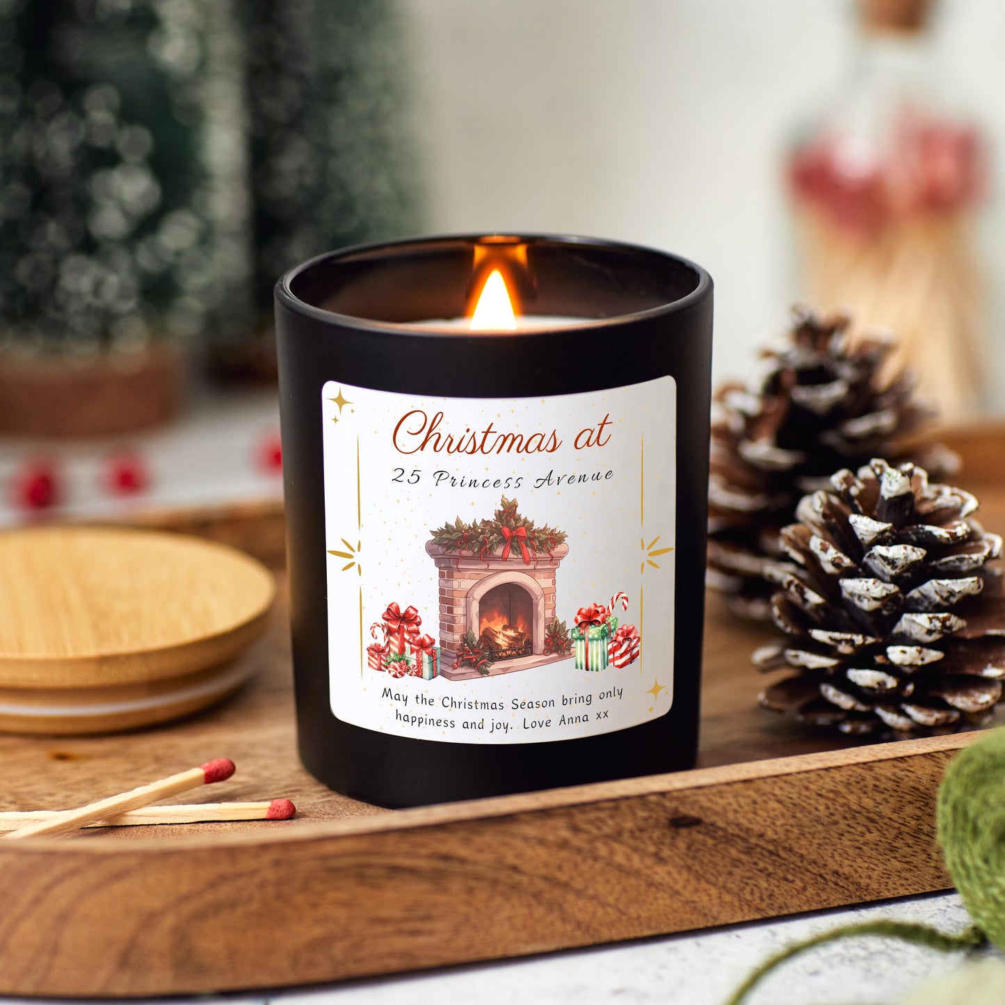 Personalised First Christmas New Home Scented Candle Gift Set, Couple Christmas Present, Xmas Gift Happy First Home, Housewarming Gift