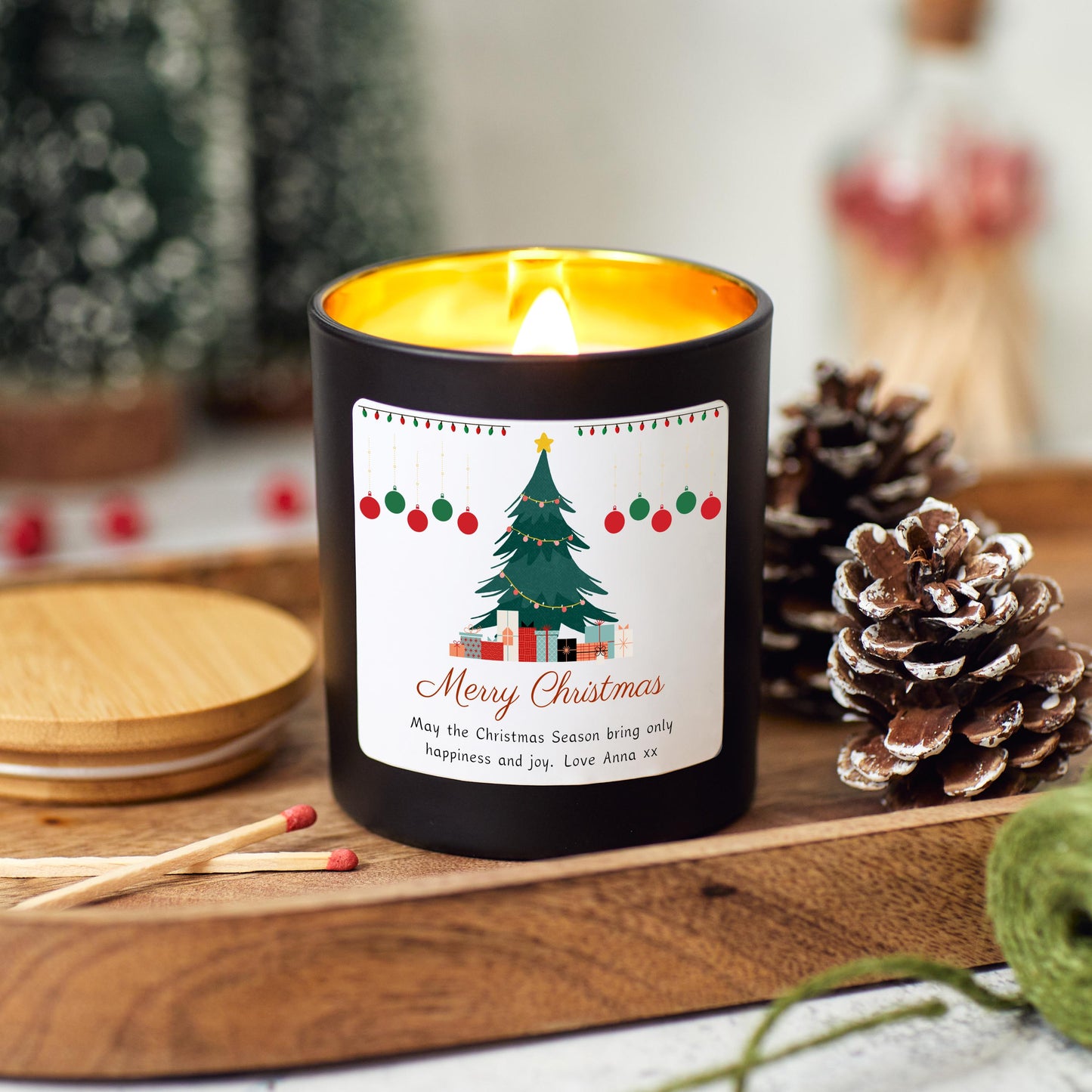 Merry Christmas Candle Gift For Her Personalised Gift Set Present for Couple, Sister, Coworker Xmas Present, Friend Bestie Gift Secret Santa