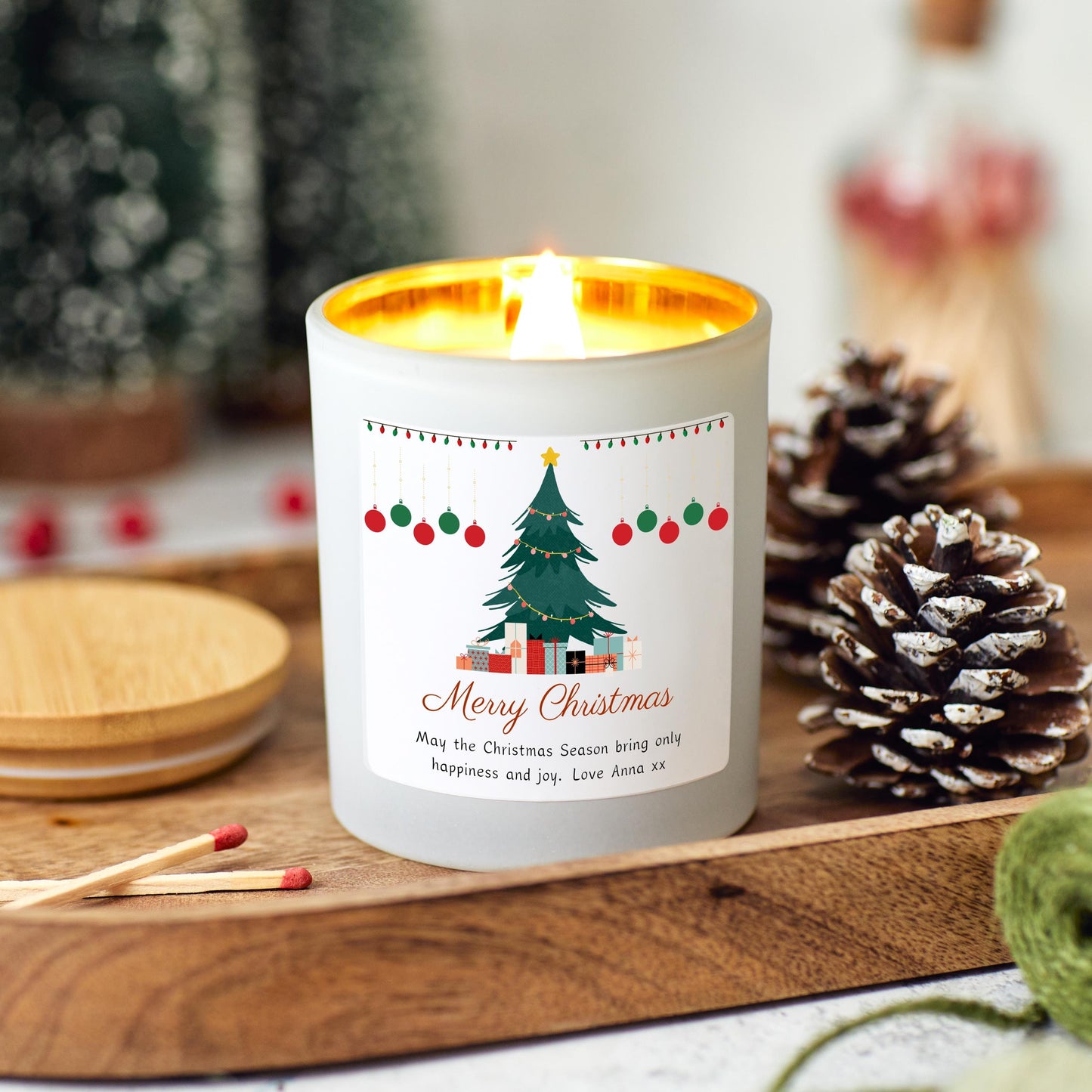 Merry Christmas Candle Gift For Her Personalised Gift Set Present for Couple, Sister, Coworker Xmas Present, Friend Bestie Gift Secret Santa