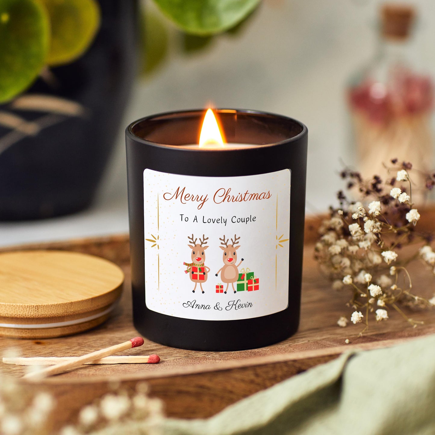 Merry Christmas To Special Couple, Christmas Candle for Lovely Couple, Wonderful Couple Xmas Personalised Present, Newlywed First Christmas, Handmade Holiday Scented Candle, Stocking Filler Candle, Christmas Eve Decoration