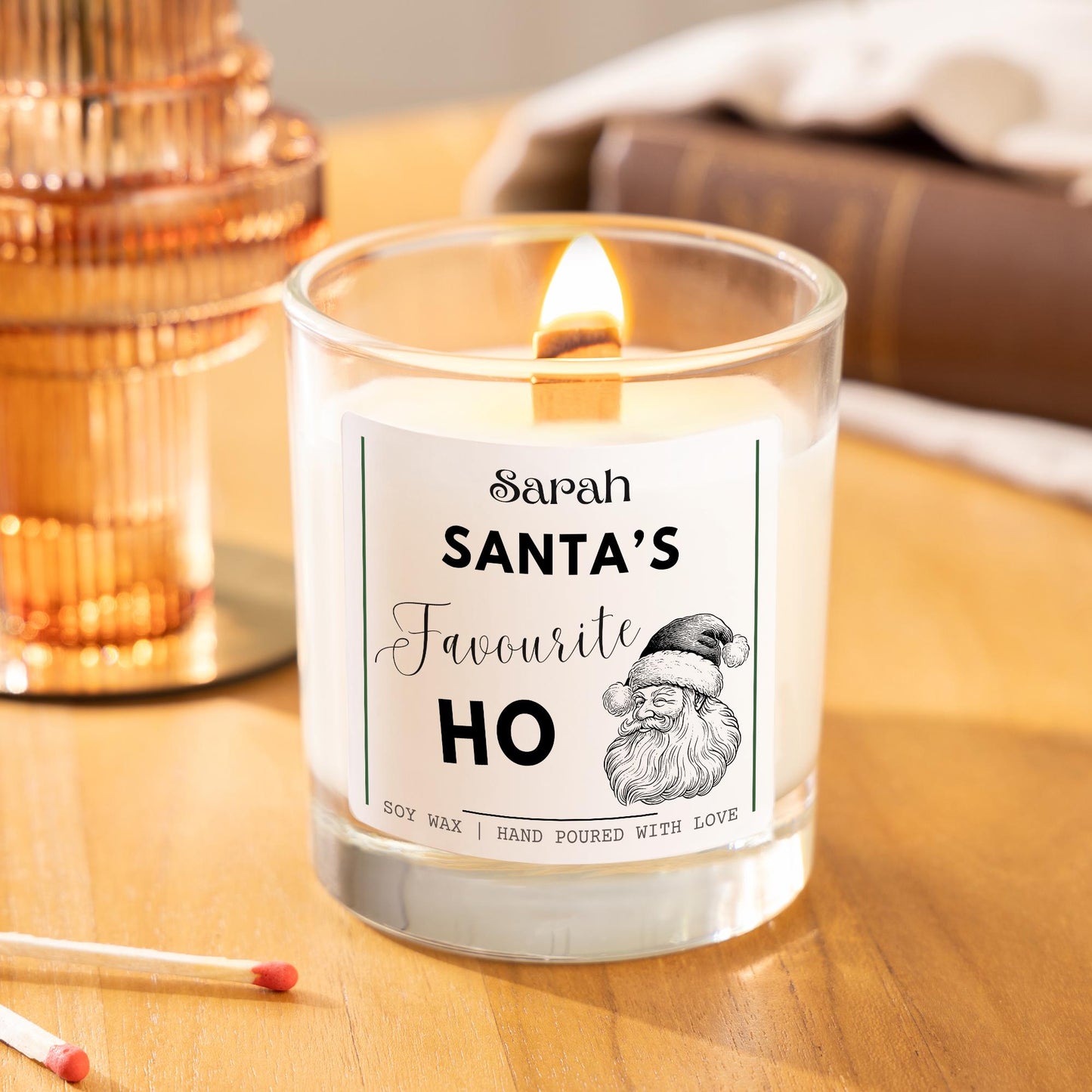 Santas Favourite Ho Funny Christmas Personalised Candle Gift, Secret Santa Gifts For Women, Bestie Funny Christmas Gifts, Joke Candle Stocking Filler Christmas Present