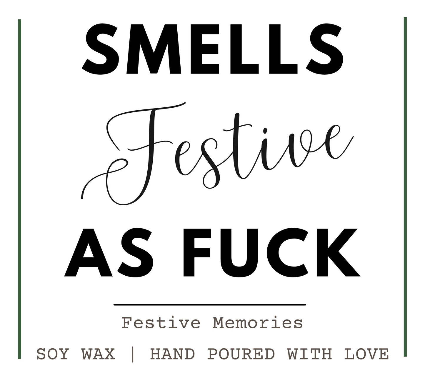 Festive As Fuck Funny Anti Christmas Candle Gift, Unique Secret Santa Gifts, Bestie Funny Xmas Candles, Festive AF Funny Slogan Joke Rude Christmas Candle Stocking Filler Present for Friend Wanky Candle, Fun Scented Candle