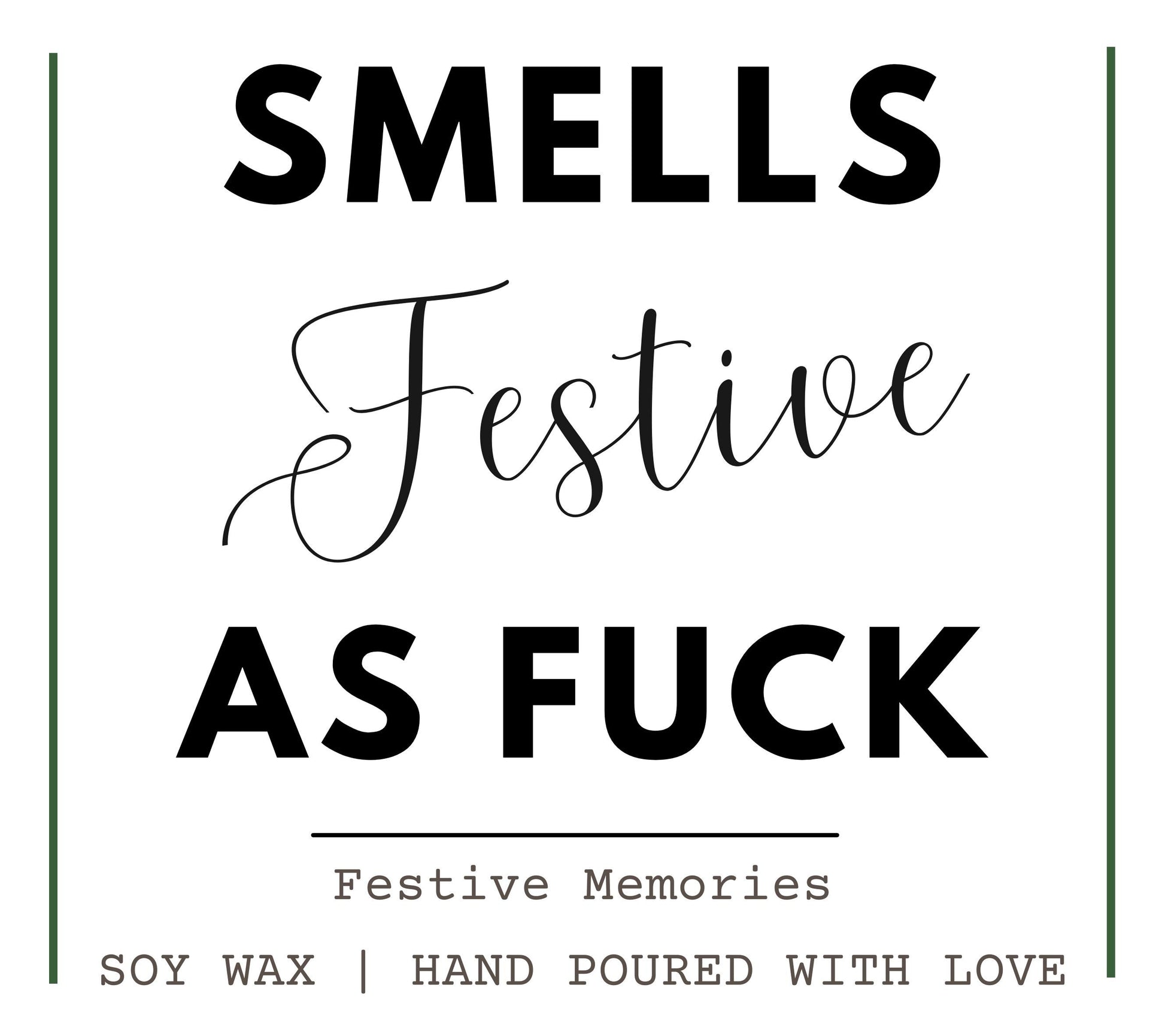 Festive As Fuck Funny Anti Christmas Candle Gift, Unique Secret Santa Gifts, Bestie Funny Xmas Candles, Festive AF Funny Slogan Joke Rude Christmas Candle Stocking Filler Present for Friend Wanky Candle, Fun Scented Candle