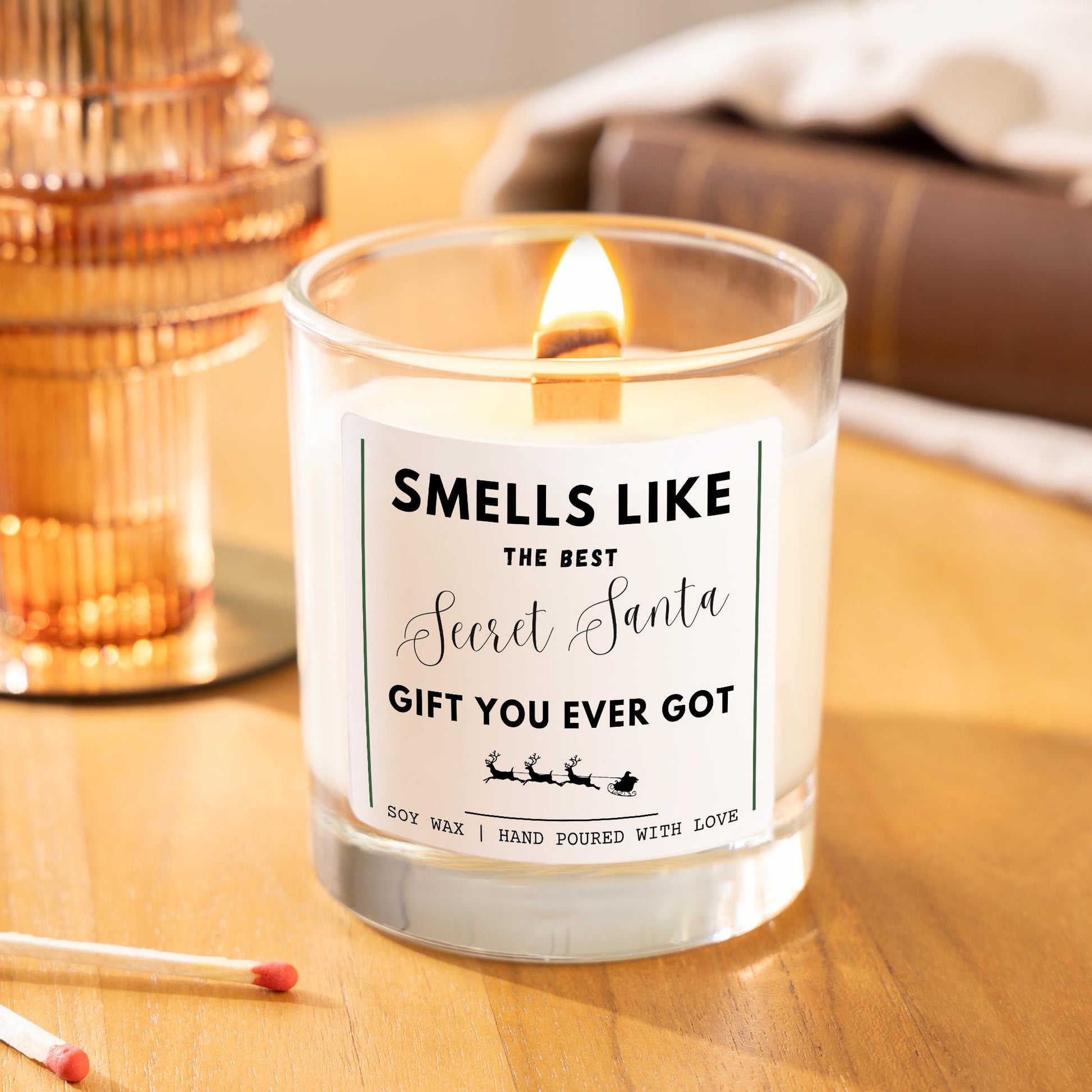 Funny Secret Santa Gift Xmas Present for Friend Colleague, Funny Xmas Holiday Candles, Unique Secret Santa Gifts, Funny Joke Candle, Stocking Filler Present for Friend, Fun Scented Candle