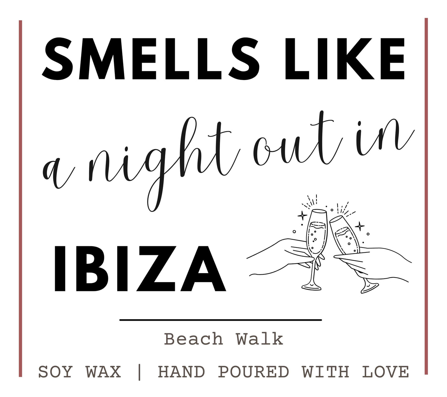 Smells Like A Night Out In Ibiza, Benidorm, Spain Candle for Friend, Gift for Bestie, Sister Birthday Gifts, Christmas Secret Santa Gift