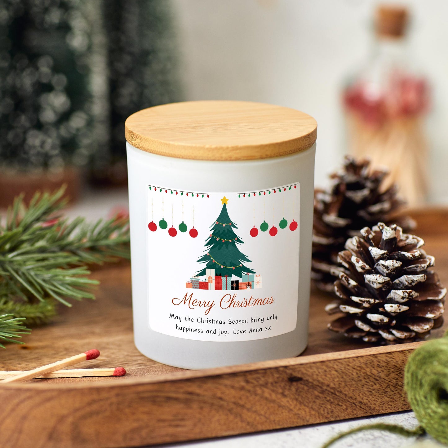 Merry Christmas Candle Gift For Her Personalised Gift Set Present for Couple, Sister, Coworker Xmas Present, Friend Bestie Gift Secret Santa