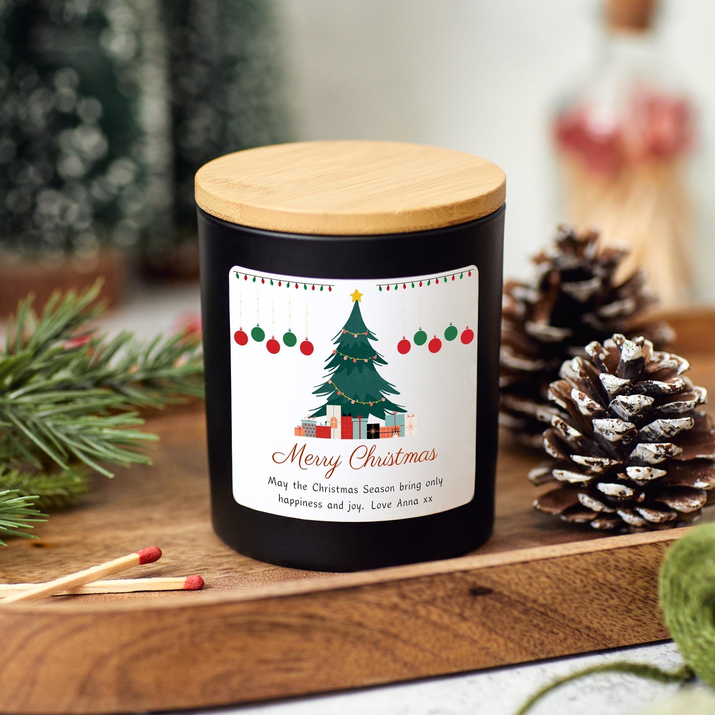 Merry Christmas Candle Gift For Her Personalised Gift Set Present for Couple, Sister, Coworker Xmas Present, Friend Bestie Gift Secret Santa