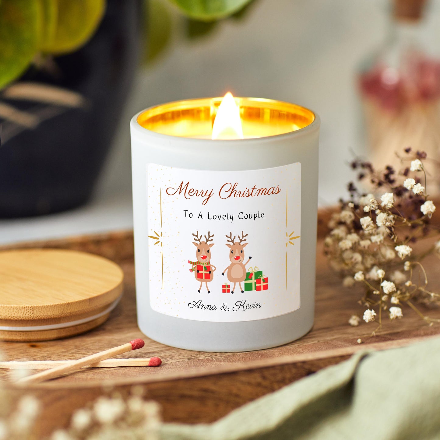 Merry Christmas To Special Couple, Christmas Candle for Lovely Couple, Wonderful Couple Xmas Personalised Present, Newlywed First Christmas, Handmade Holiday Scented Candle, Stocking Filler Candle, Christmas Eve Decoration