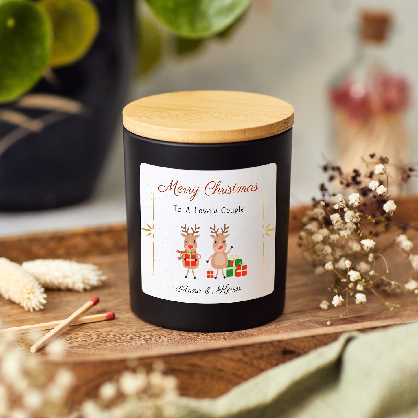 Merry Christmas To Special Couple, Christmas Candle for Lovely Couple, Wonderful Couple Xmas Personalised Present, Newlywed First Christmas, Handmade Holiday Scented Candle, Stocking Filler Candle, Christmas Eve Decoration