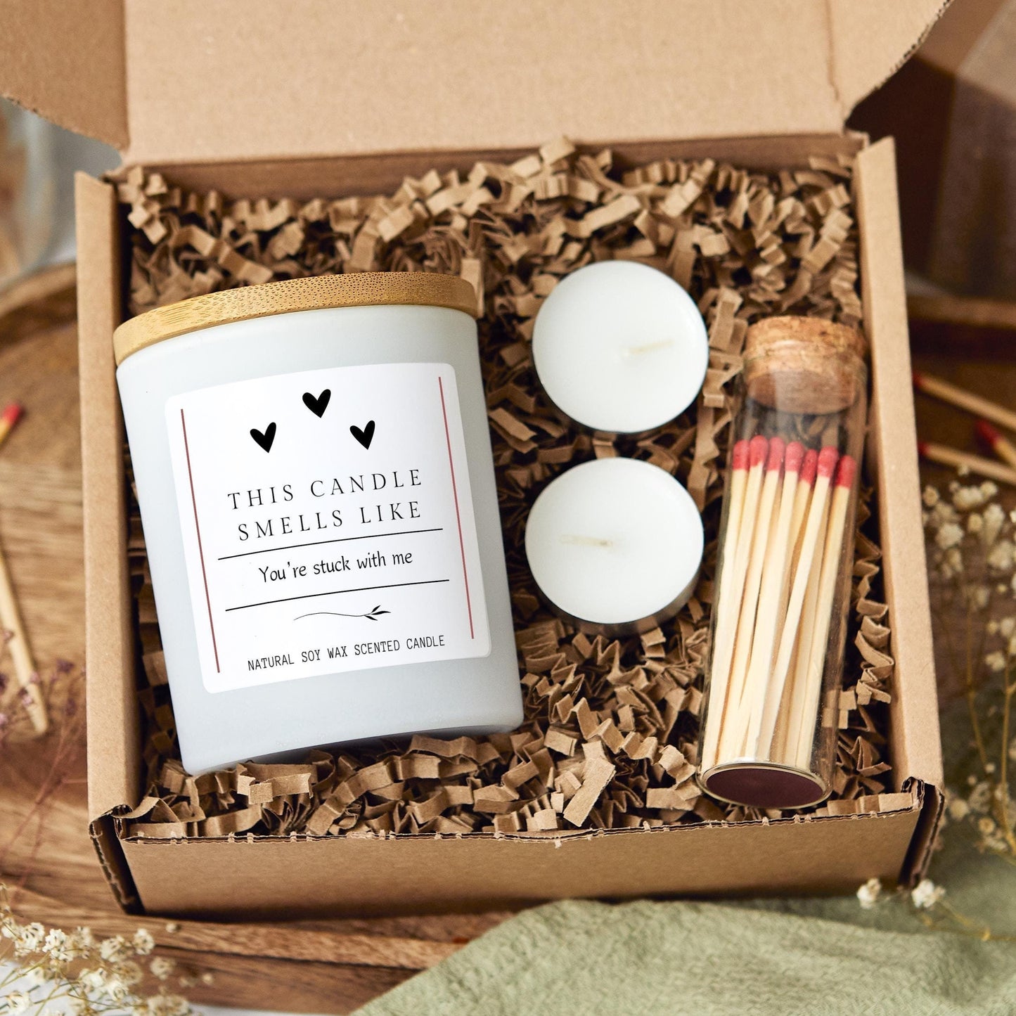 Smells Like You're Stuck With Me Gift for Girlfriend, Funny Valentines Candle for Boyfriend, Valentine Couple Gift, Cute Unique Gift for Her