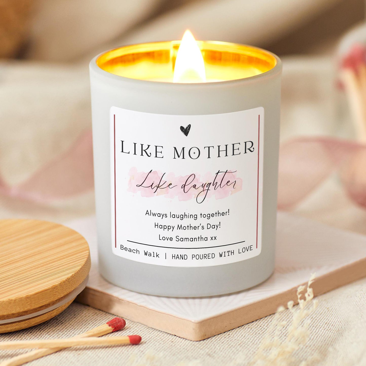 Like Mother Like Daughter Mothers Day Personalised Candle Gift for Mum, Mothers Day Presents, Birthday Candle Gift For Her, New Mum Gift