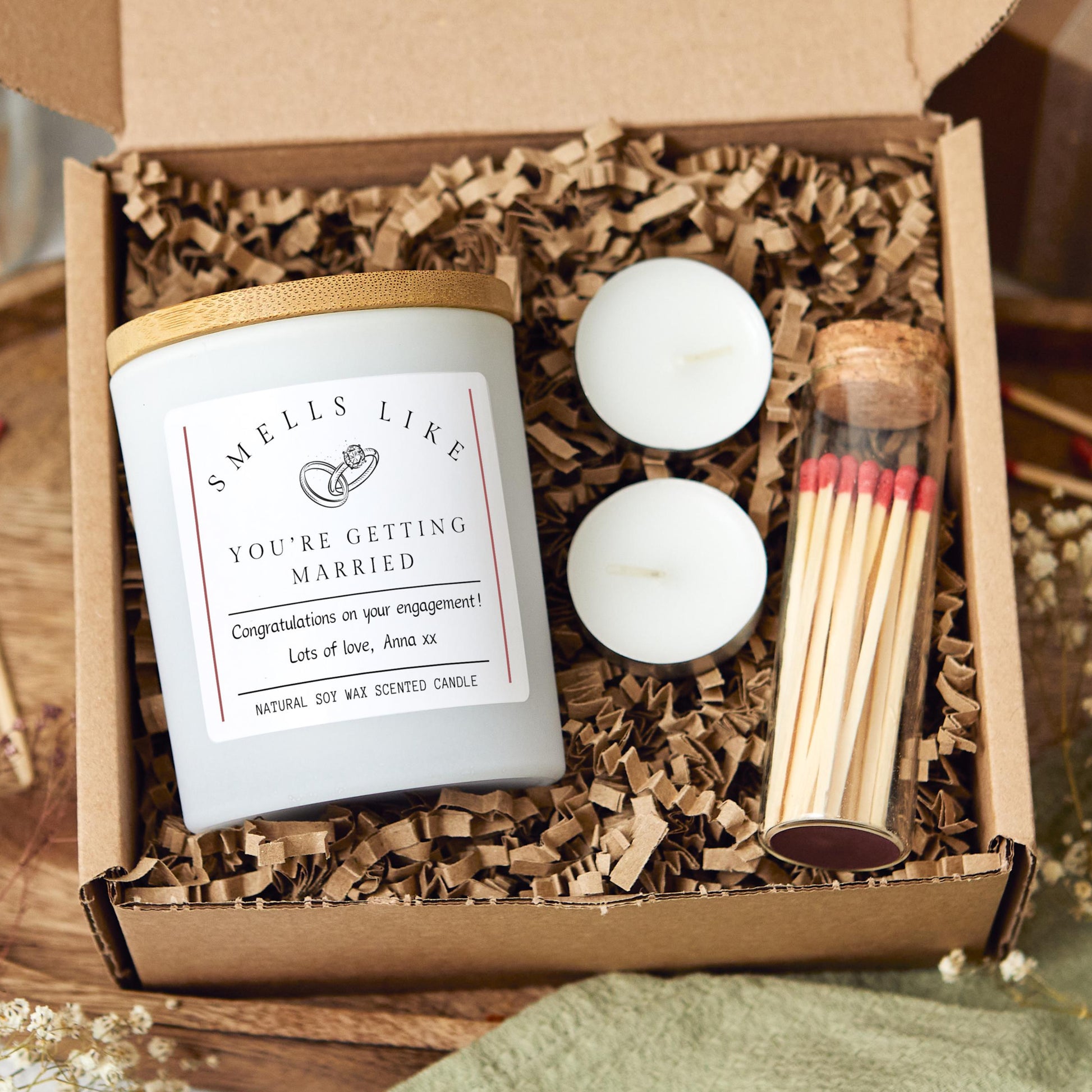 Smells Like You're Getting Married Engagement Candle, Personalised Engagement Present, Congratulations Couples Gift, Custom Engagement