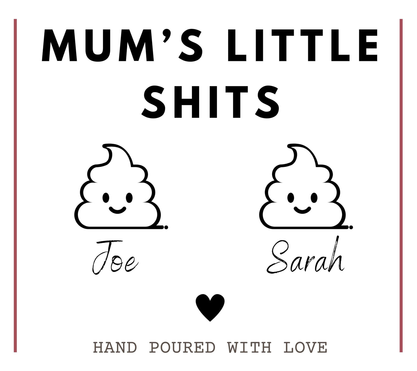 Mums Little Shits Funny Mother's Day Scented Candle Gift Set, Gift for Mum from Children, Personalised Candle Mothers Day Presents for Her