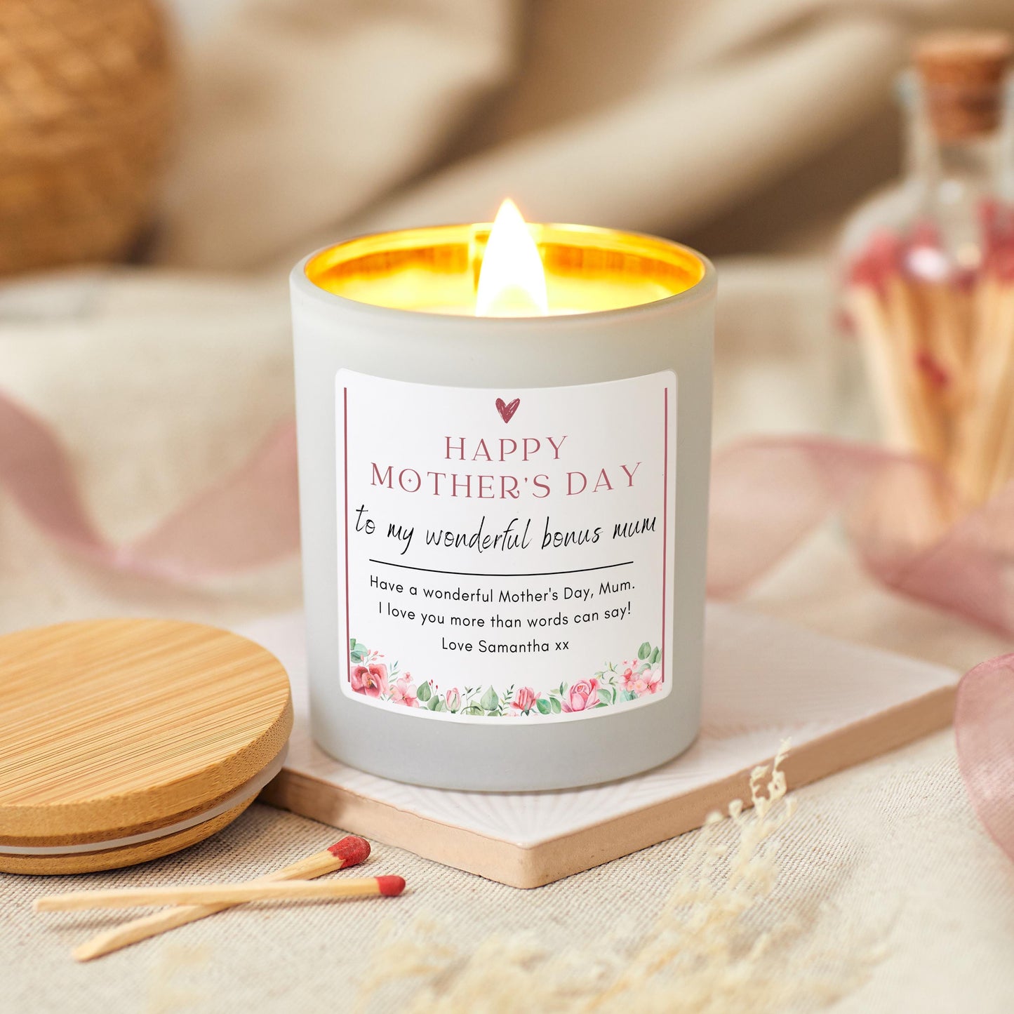 Mothers Day Candle Gift for Step Mum, Mothers Day Presents, Bonus Mum Candle Gift For Her, New Mum Gift, Mother's Day Gift for Nana