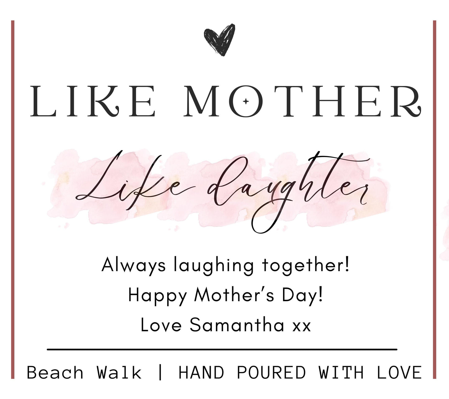 Like Mother Like Daughter Mothers Day Personalised Candle Gift for Mum, Mothers Day Presents, Birthday Candle Gift For Her, New Mum Gift
