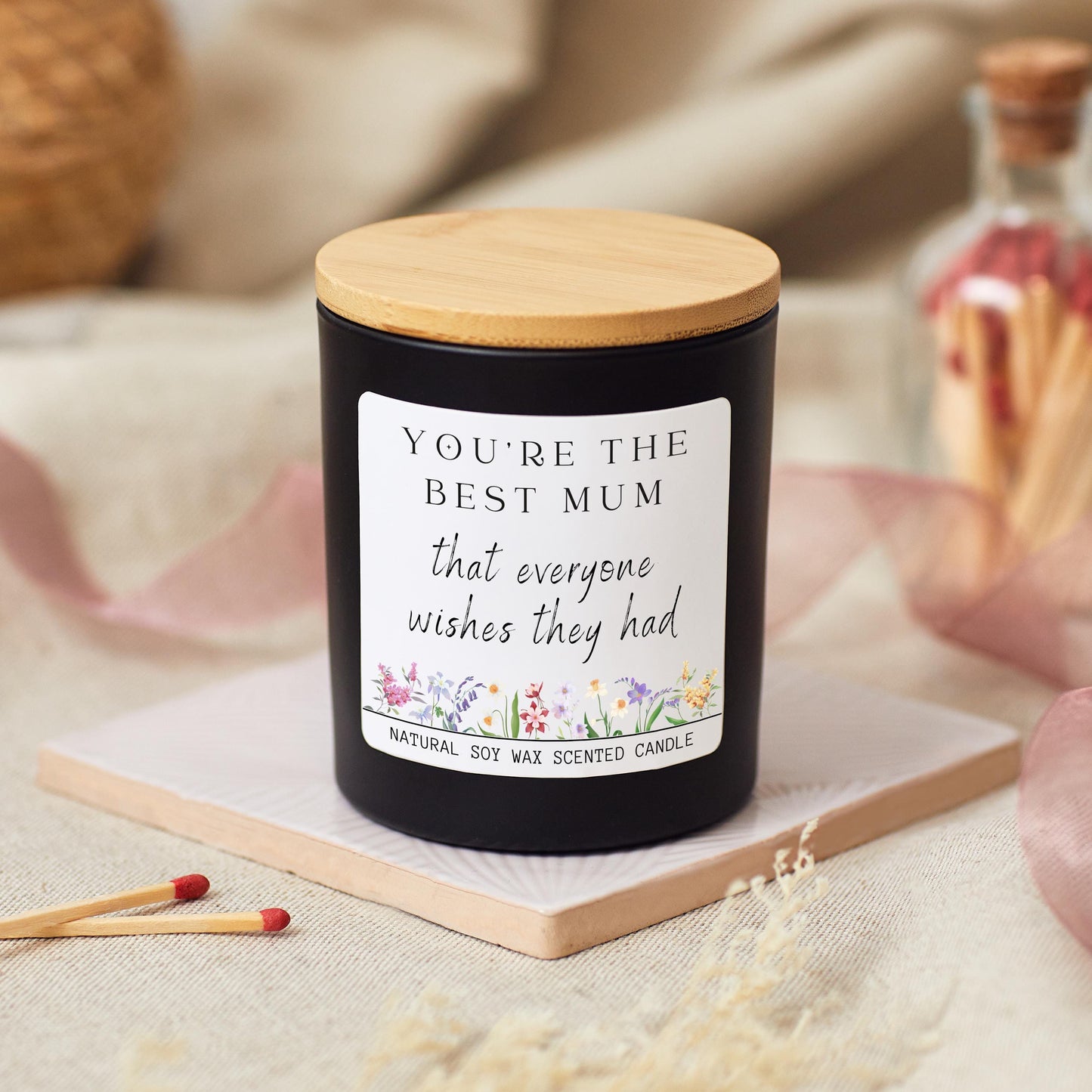 Mothers Day Candle Gift, Nana Mothers Day Presents, The Best Mum Birthday Candle Gift For Her, New Mum Gift Set With Matches, Nanny Gift