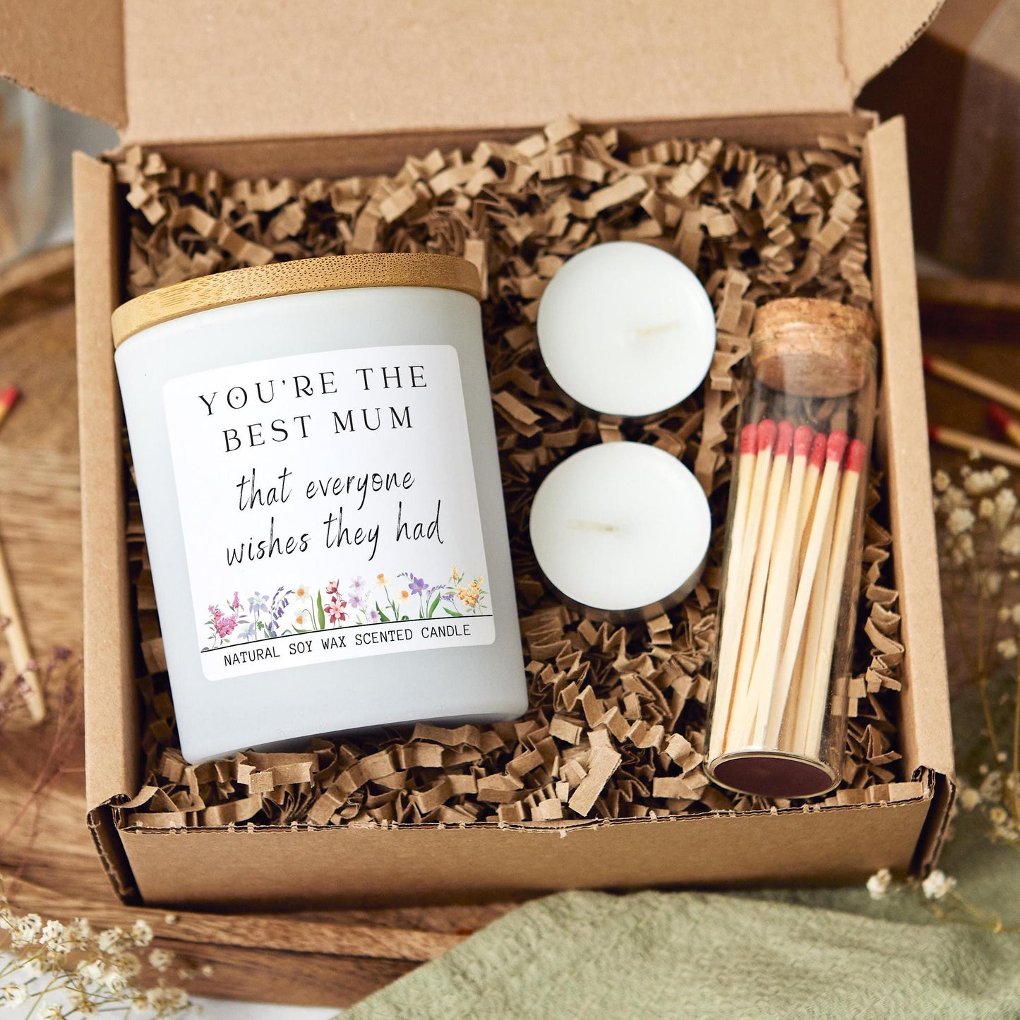 Mothers Day Candle Gift, Nana Mothers Day Presents, The Best Mum Birthday Candle Gift For Her, New Mum Gift Set With Matches, Nanny Gift