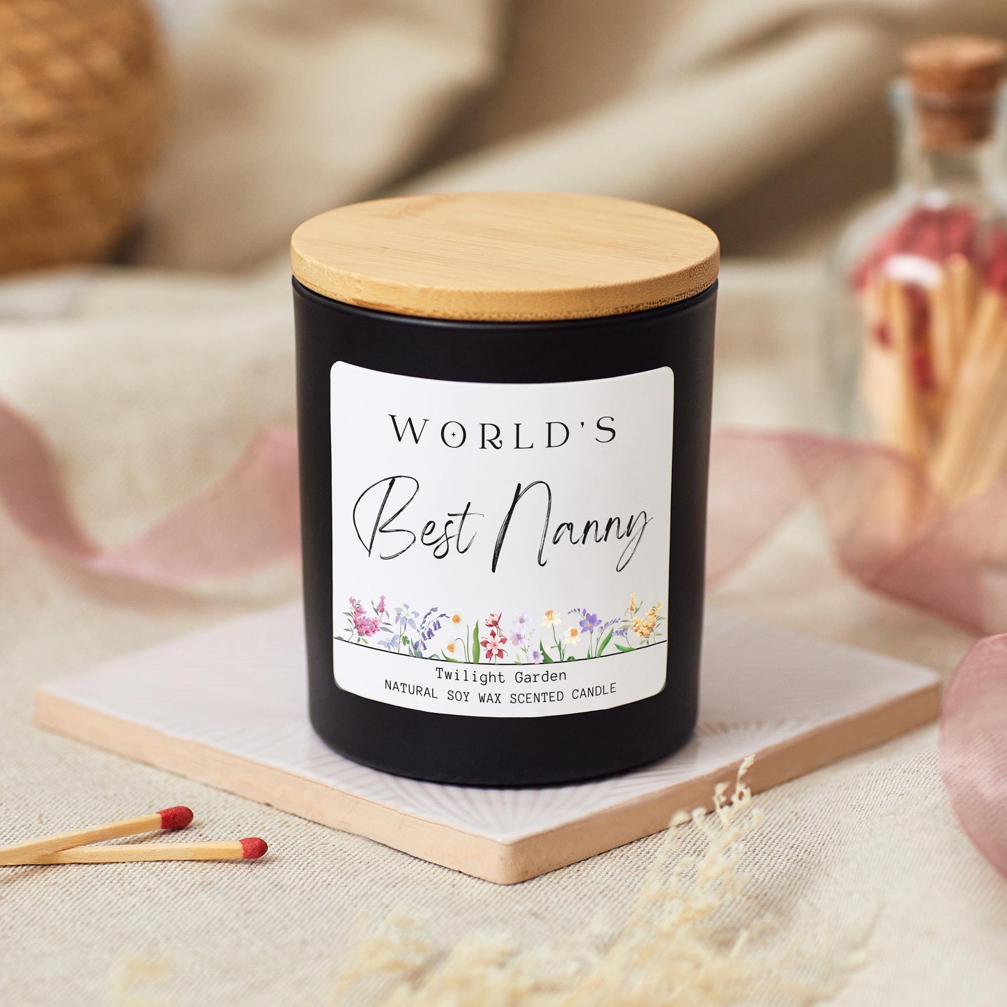 World's Best Nanny Birthday Day Candle Gift, Nana Mothers Day Presents, The Best Nanny Mothers Day Candle Gift For Her, Grandma, Granny Gift