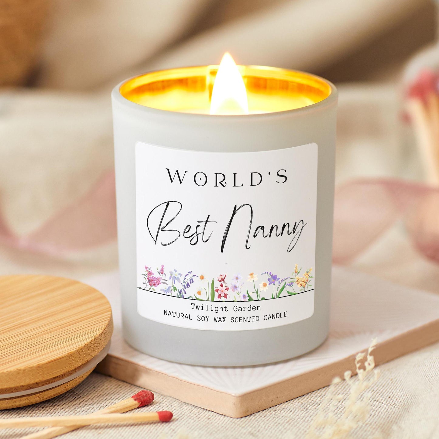 World's Best Nanny Birthday Day Candle Gift, Nana Mothers Day Presents, The Best Nanny Mothers Day Candle Gift For Her, Grandma, Granny Gift