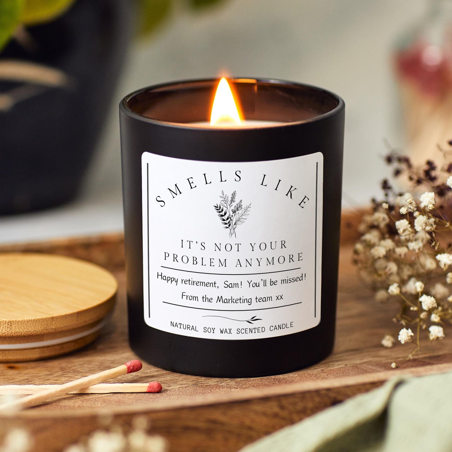 Personalised Retirement Candle Gift for Women, Retirement Present for Men, Colleague Retirement Funny Gift Ideas, Coworker Leaving Farewell