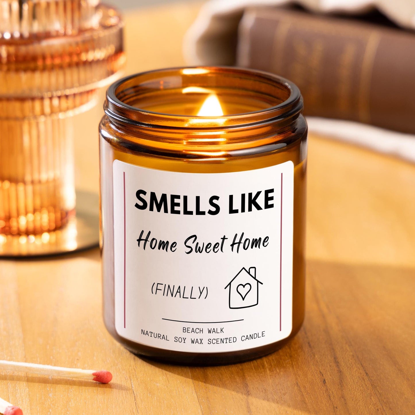 New Home Candle Gift Home Sweet Home, Funny Best First Home Gift Set, House Warming Gift, Moving Away Gift for Couple Smells Like Home