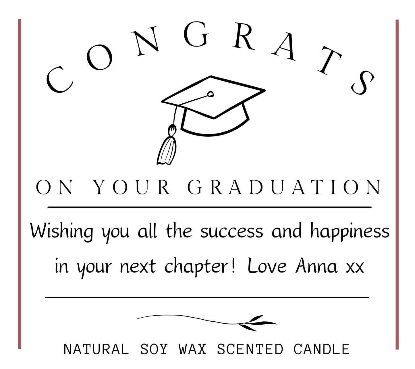 Personalised Graduation Scented Candle Gift, Congratulations University Graduation Candle, College Grad Gift, Uni Graduation Class Of 2025