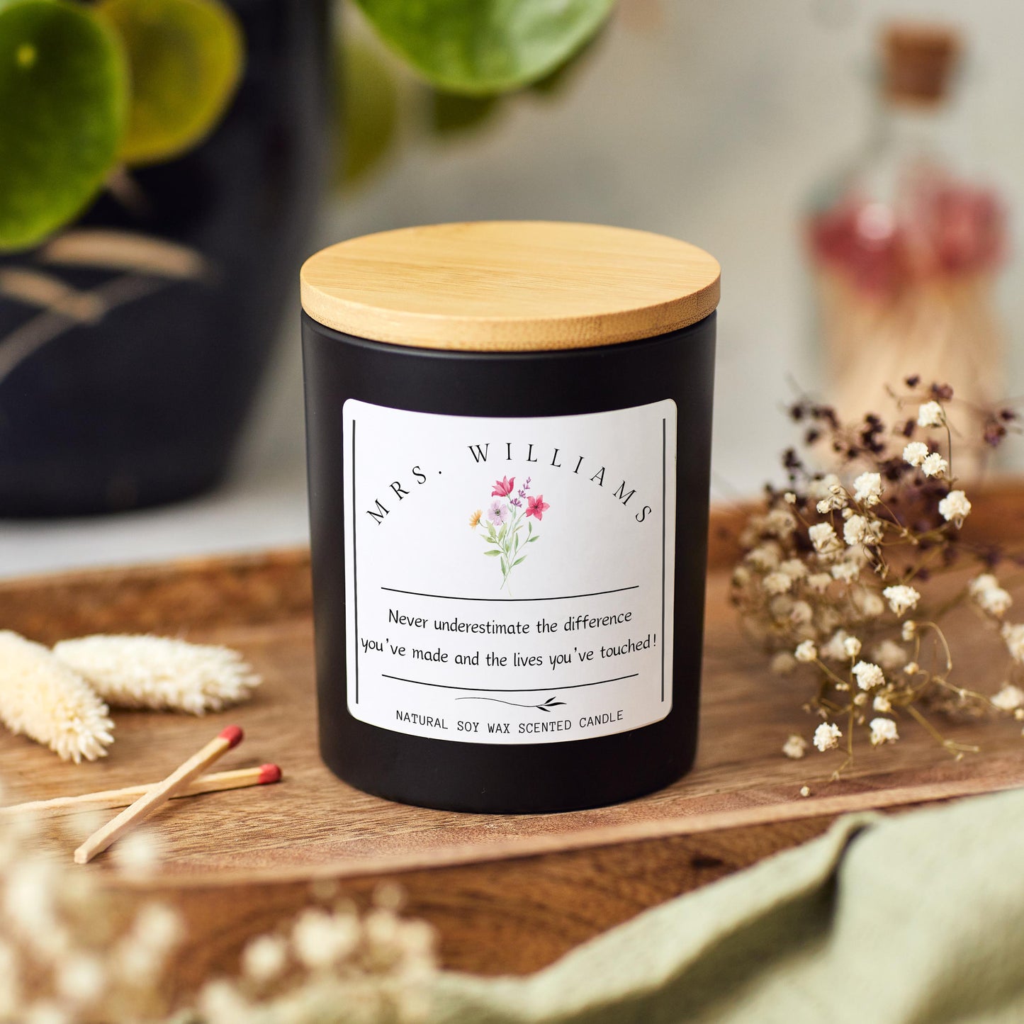 End of Year Teacher Thank You Personalised Candle, End of School Appreciation Gift, Teaching Assistant Gift, Nursery Teacher, Christmas Gift