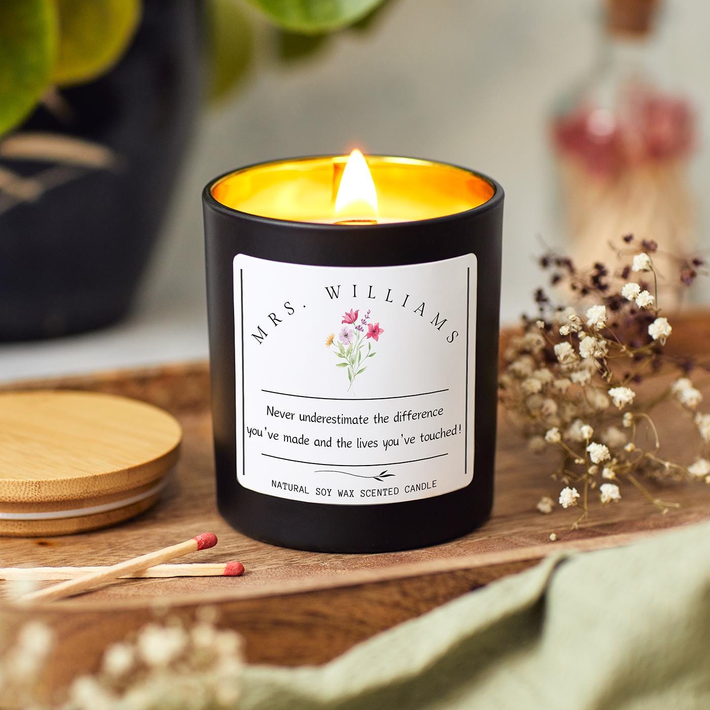 End of Year Teacher Thank You Personalised Candle, End of School Appreciation Gift, Teaching Assistant Gift, Nursery Teacher, Christmas Gift