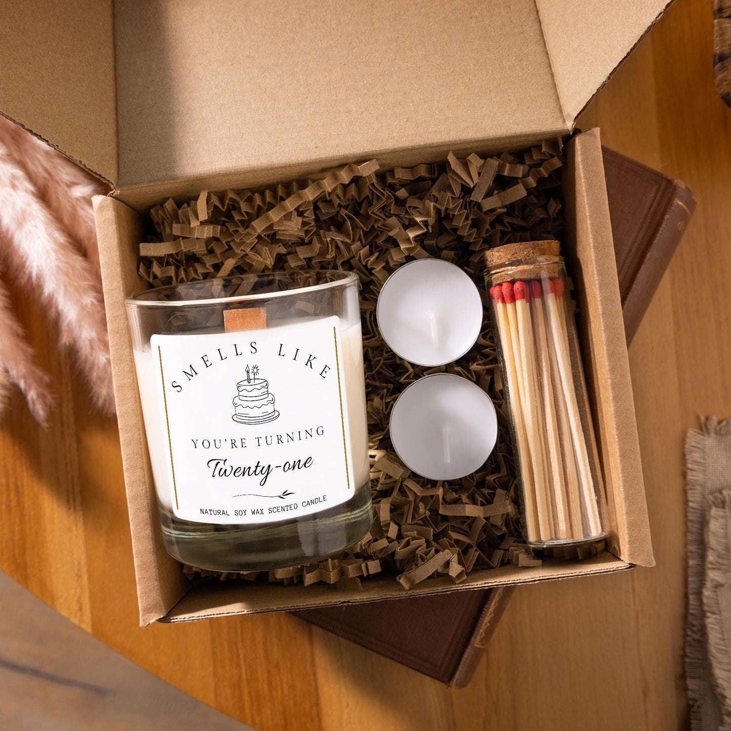 Smells Like You're Turning Twenty-One, 21st Birthday Candle Gift Set for Friend, Funny 21st Birthday Present for Her, Milestone Birthday