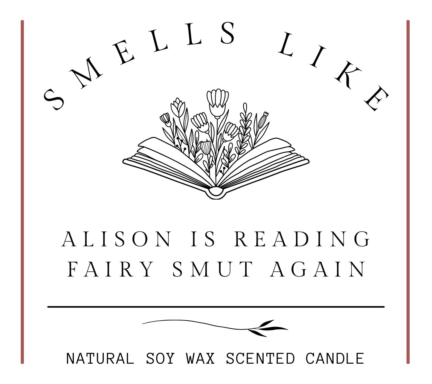 She's Reading Fairy Smut Again, Personalised Funny Bookish Candle, Book Lover Gift for Her, Reader Smut Lover Gift, Smut Spicy Fairytales