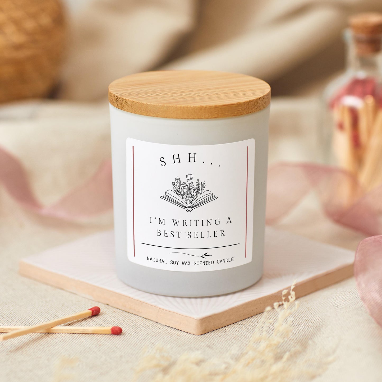 Writing a Bestseller Candle Gift For Writer, Unique Author Gift, Aspiring Author Writing Candle, New Writer Gift, New Book Release