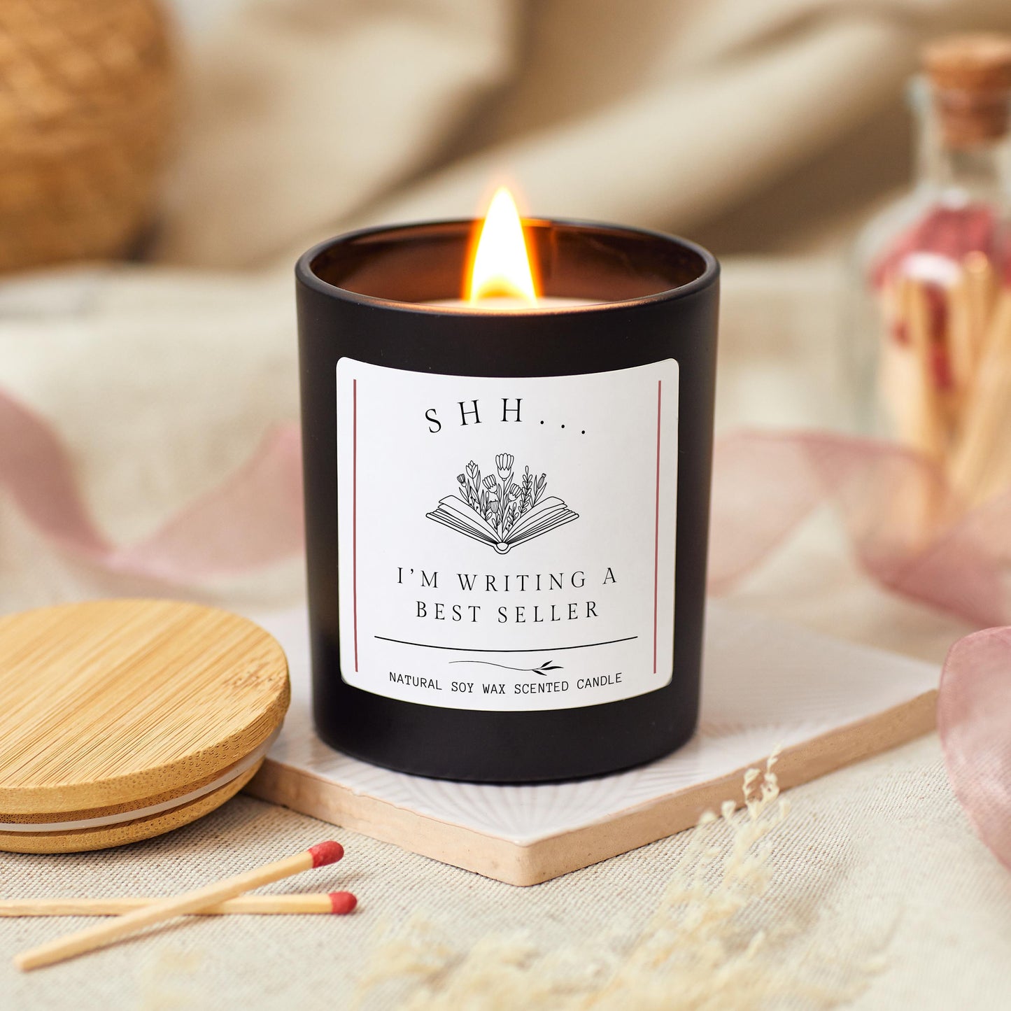 Writing a Bestseller Candle Gift For Writer, Unique Author Gift, Aspiring Author Writing Candle, New Writer Gift, New Book Release