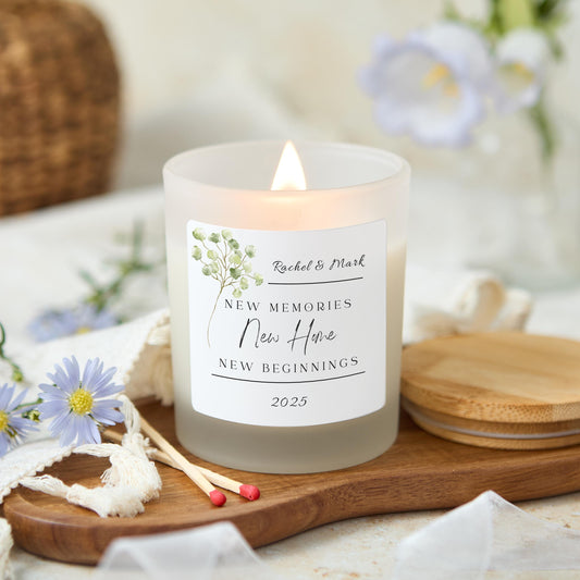 New Home Candle Gift, Personalised Home Gift, House Warming Gift, Moving House New Beginnings Candle, First Home Gift for Friend & Family
