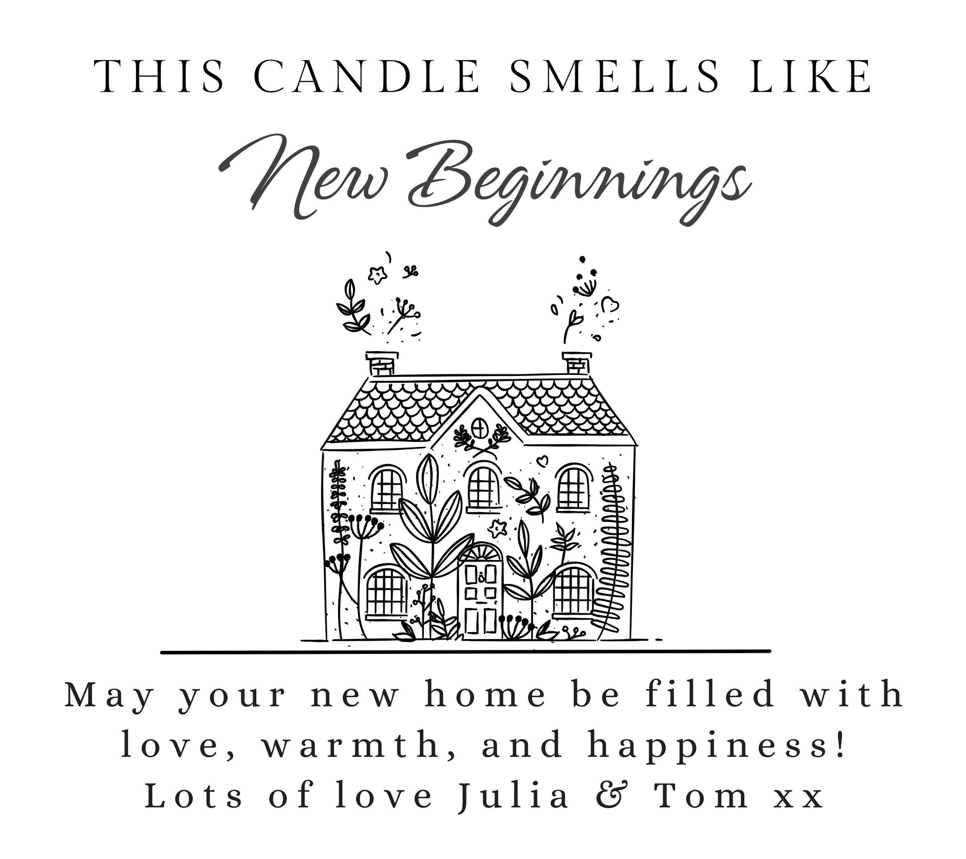 New Home Candle Gift, Personalised First Home Candle, House Warming Gift, Moving House New Beginnings Candle Present for Friends & Family